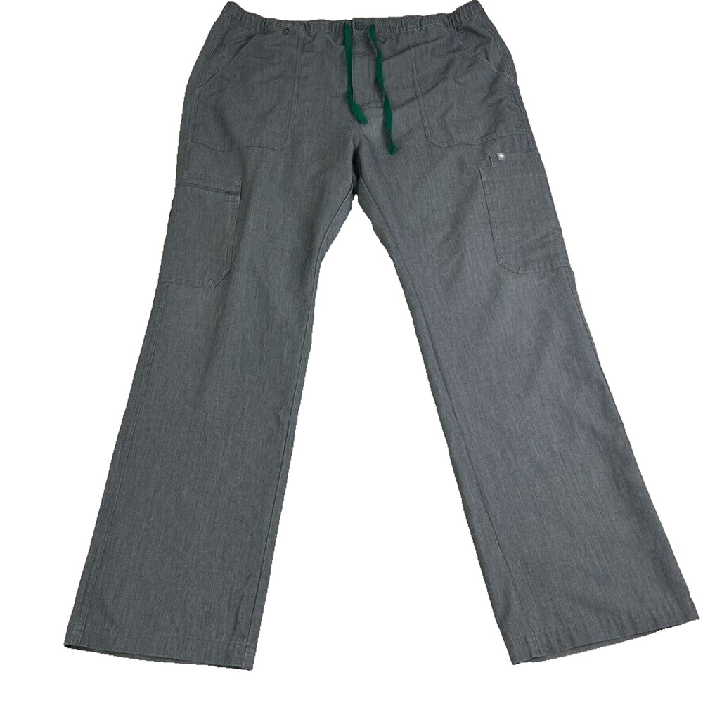 Figs Pants Mens XL Gray Cairo Cargo Scrub Drawstring Stretch Nurse Pockets
